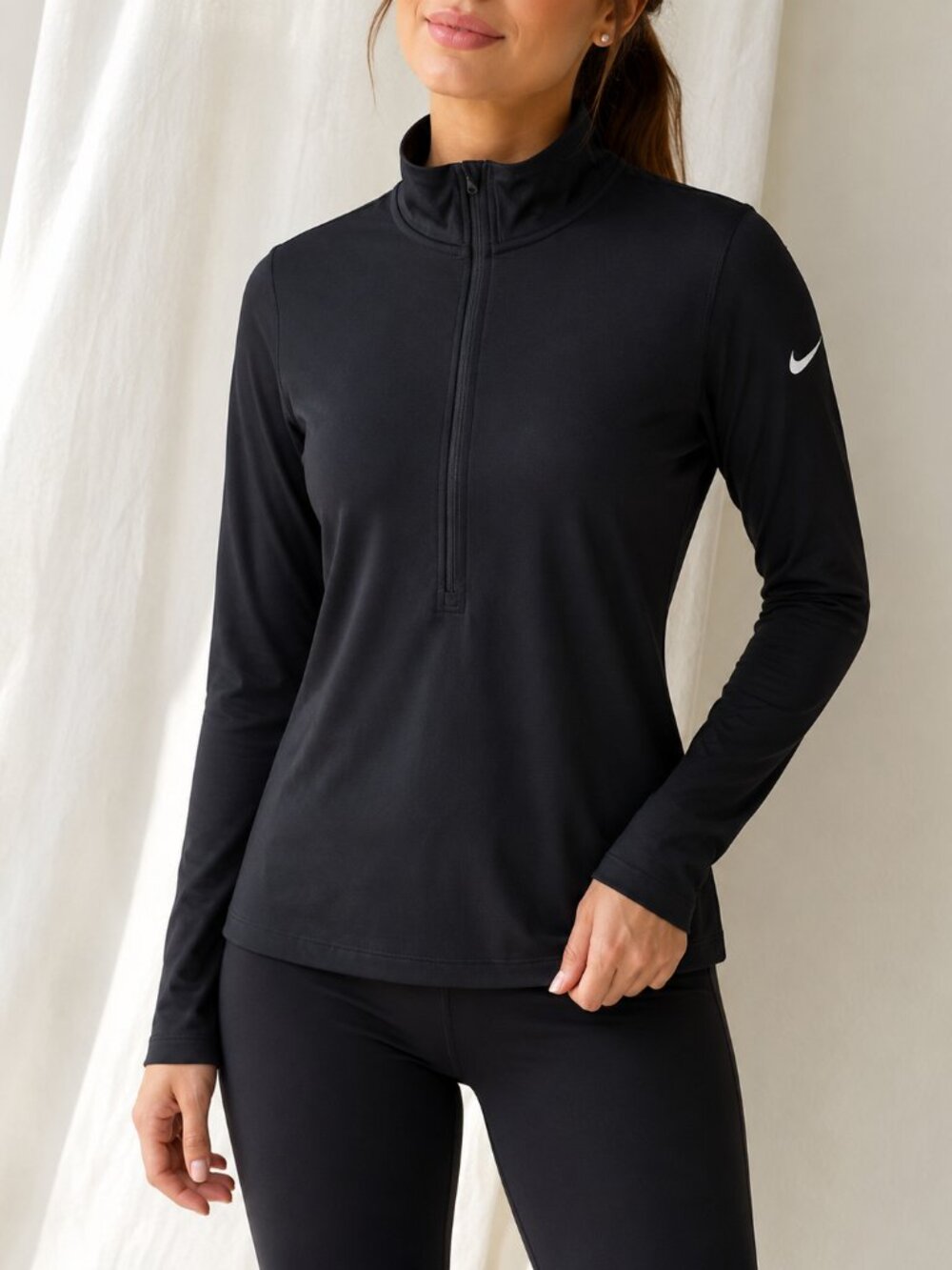 Nike Dri-FIT Half-Zip Pullover in Black — Size M
